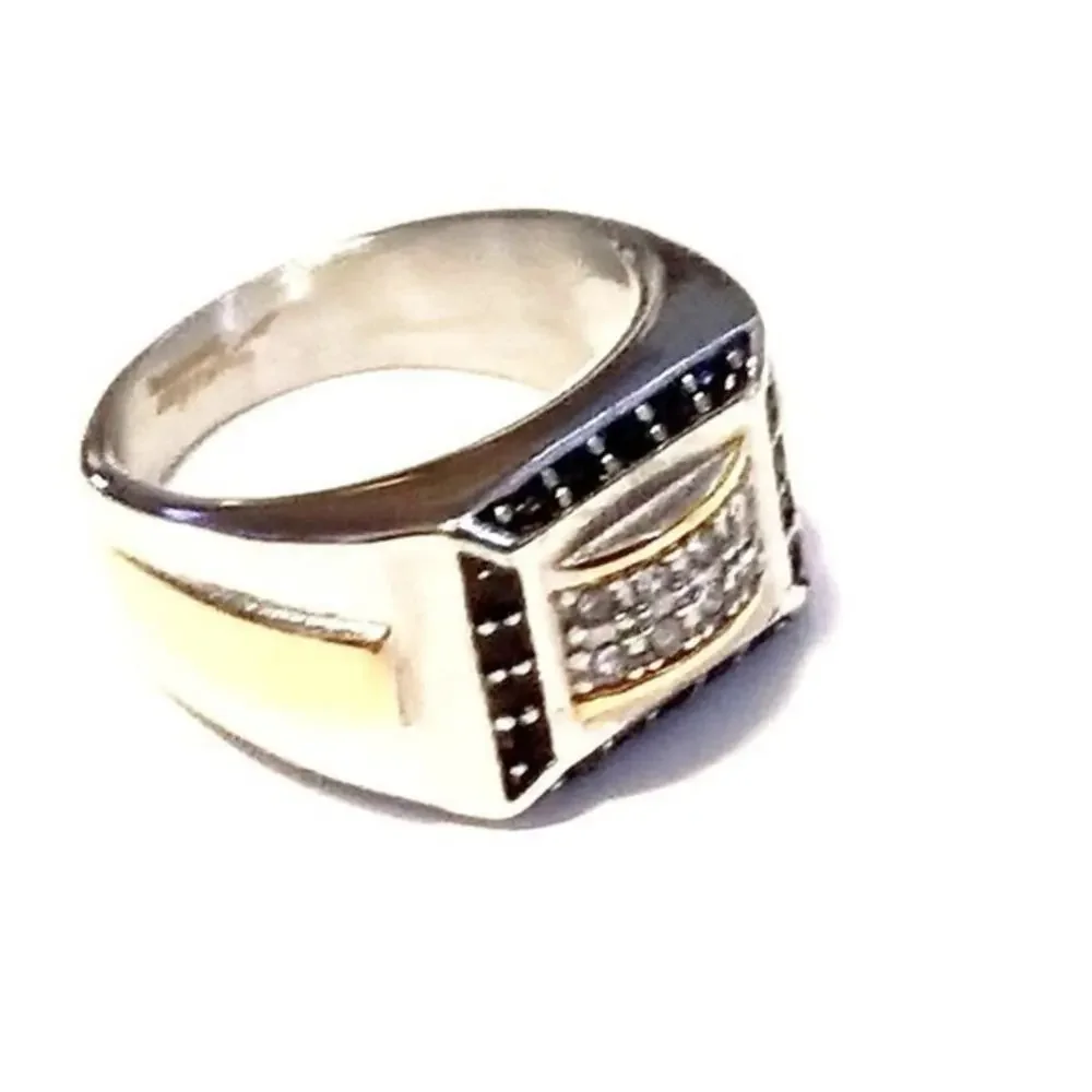 New stainless steel ring‎ with CZs size 10